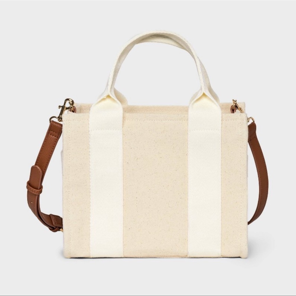 MINI BOXY TOTE HANDBAG IN OFF WHITE
